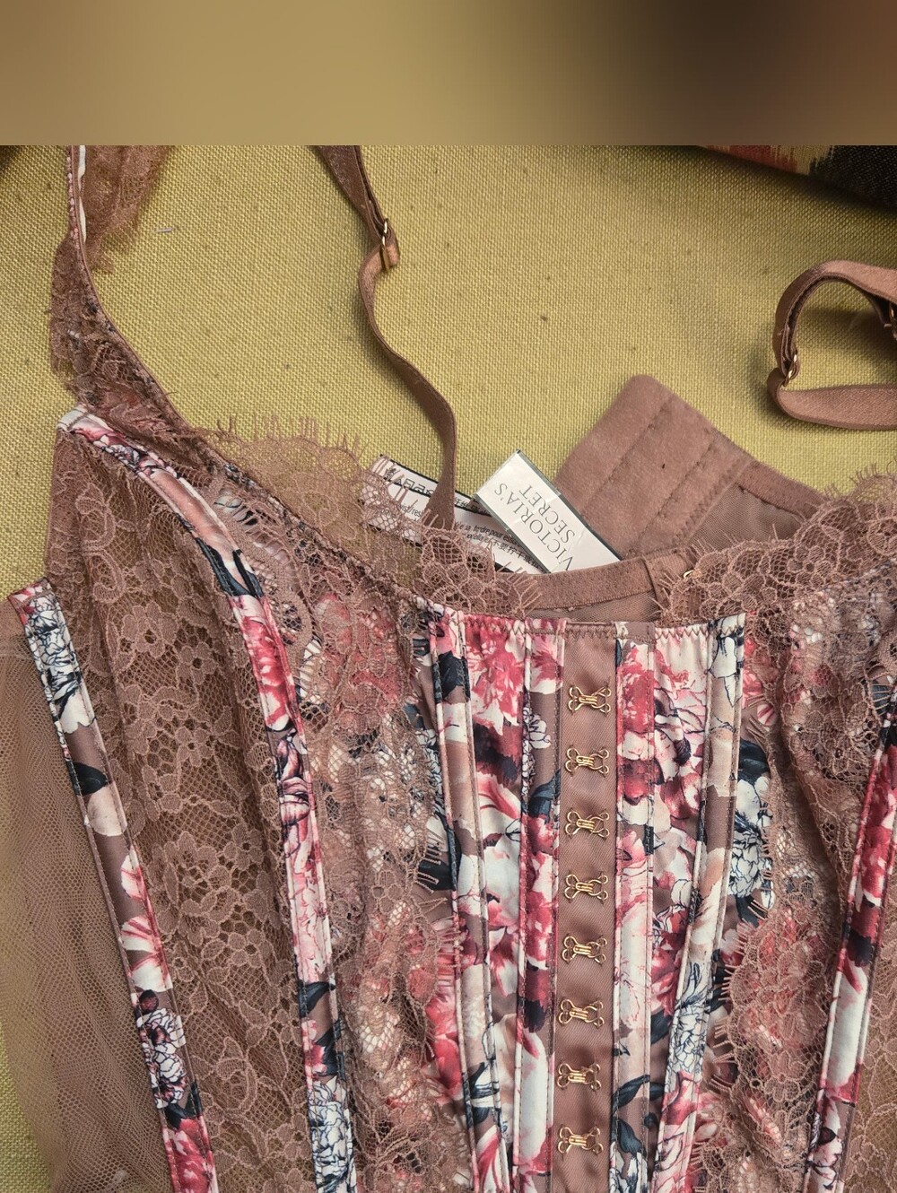 Victoria's Secret Dusty Pink And Floral Corset